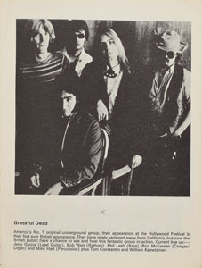 Lot #2138  Grateful Dead 1970 UK Program - Image 1