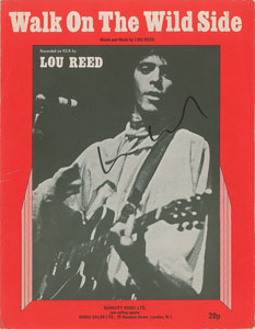 Lot #2296 Lou Reed Signed Sheet Music