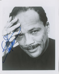 Lot #2198 Quincy Jones Signed Photograph