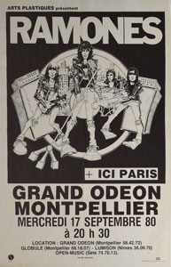 Lot #2392  Ramones 1980 Montpellier France Poster - Image 1
