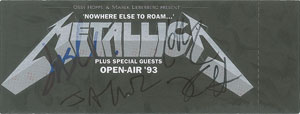 Lot #2441  Metallica Signed Concert Ticket - Image 1