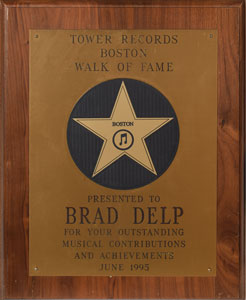 Lot #2342 Brad Delp's Tower Records Walk of Fame Award - Image 1