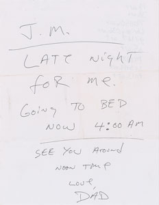 Lot #2372 Brad Delp Handwritten Note and