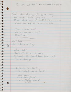 Lot #2338 Brad Delp's Notebook with Handwritten Notes and Lyrics - Image 2