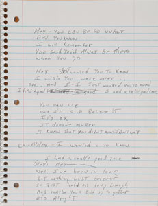 Lot #2338 Brad Delp's Notebook with Handwritten Notes and Lyrics - Image 5