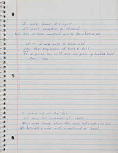 Lot #2338 Brad Delp's Notebook with Handwritten Notes and Lyrics - Image 8