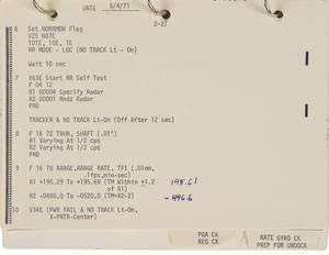 Lot #35 Dave Scott's Apollo 15 Lunar Surface-Flown LM Activation Checklist - Image 7
