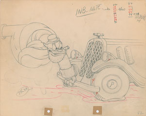 Lot #772 Peg Leg Pete production drawings from
