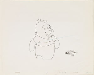 Lot #870 Winnie the Pooh production cel and production drawing from The New Adventures of Winnie the Pooh - Image 1