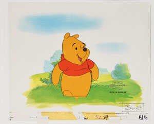 Lot #870 Winnie the Pooh production cel and production drawing from The New Adventures of Winnie the Pooh - Image 2