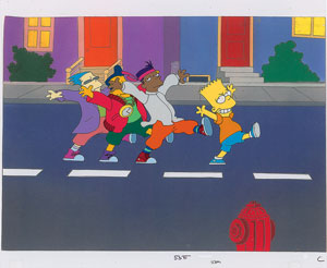 Lot #898 Bart Simpson and Friends production cel from Do the Bartman - Image 1