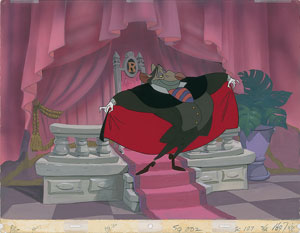 Lot #869 Professor Ratigan production cel and production background from The Great Mouse Detective - Image 1