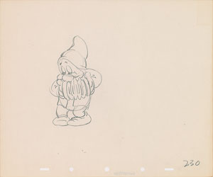 Lot #788 Bashful production drawing from Snow White and the Seven Dwarfs - Image 1
