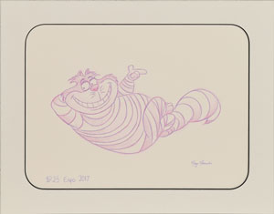 Lot #881 Cheshire Cat publicity drawing from the D23 Convention - Image 1