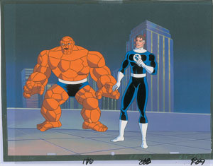 Lot #888 Mr. Fantastic and the Thing production cels from Fantastic Four - Image 1