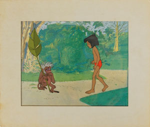 Lot #862 Mowgli and Flunkey production cel from