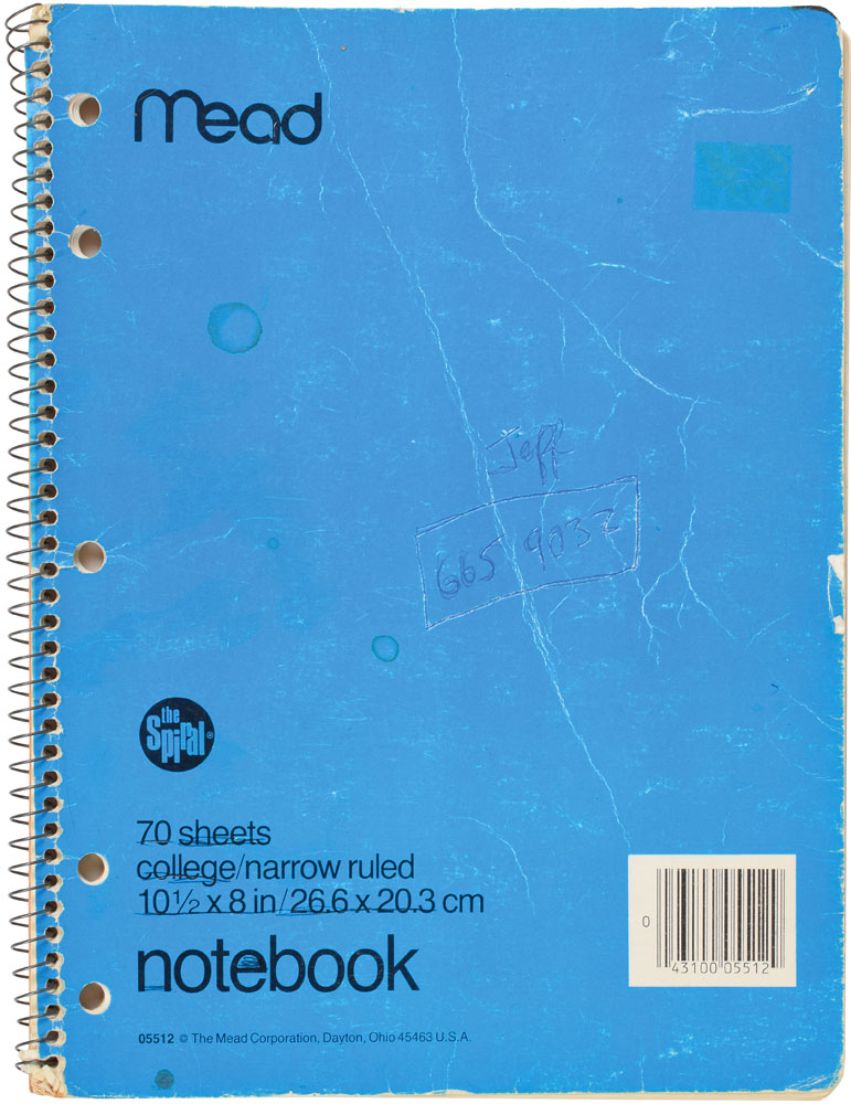 Lot #6078  Prince's Cherry Moon Personal Notebook with Extensive Handwritten Working Script