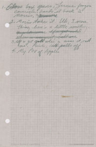 Lot #6021  Prince's Purple Rain Nine-Page Handwritten Musical Enhancement Notes - Image 2