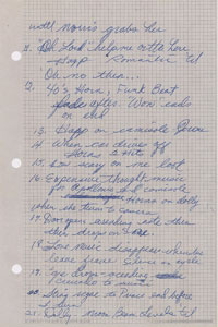 Lot #6021  Prince's Purple Rain Nine-Page Handwritten Musical Enhancement Notes - Image 4
