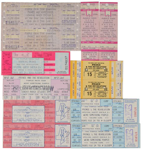 Lot #6039  Prince 1984 & 1985 'Purple Rain' Set of (12) Concert Tickets