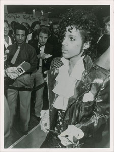 Lot #6027  Prince Purple Rain Tour Original Photograph With Reporters - Image 1
