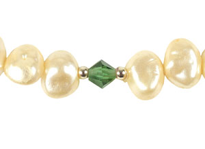 Lot #6074  Prince's Personally-Owned and Stage -Worn Pearl and Green Gem Necklace - Image 2