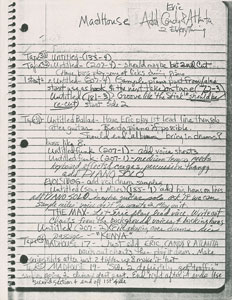 Lot #6149  Prince Copy of Handwritten Notes to Eric Leeds
