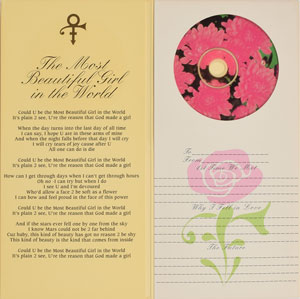 Lot #6225  Prince The Most Beautiful Girl in the World Gift CD - Image 2