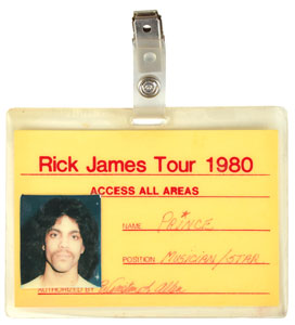Lot #6002  Prince's Own 1980 Rick James Tour All Access Pass