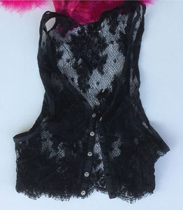Lot #6134  Prince's Personally-Owned and -Worn Black Lace Crop Top - Image 17