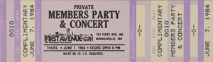 Lot #6048  Prince 1984 First Avenue Concert Group Lot