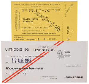 Lot #6166  Prince Pair of 1988 Lovesexy Concert Tickets - Image 1