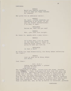 Lot #6020  Prince 1983 Purple Rain Original Screenplay and Crew List - Image 6