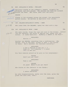 Lot #6020  Prince 1983 Purple Rain Original Screenplay and Crew List - Image 7