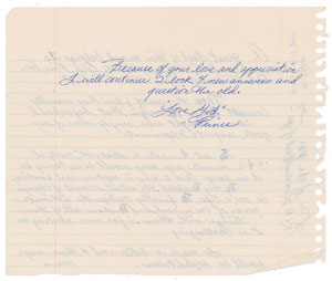 Lot #6158  Prince Handwritten Signed Speech for the 1988 Minnesota Music Awards - Image 2