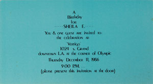 Lot #6104  Prince 1986 Shiela E 29th Birthday Party Original Artwork and Two Card Invitations - Image 4