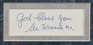Lot #5022  Princess Diana and Mother Teresa Signature Display - Image 2