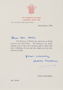 Lot #5025  Princess Diana Signed Photograph - Image 2