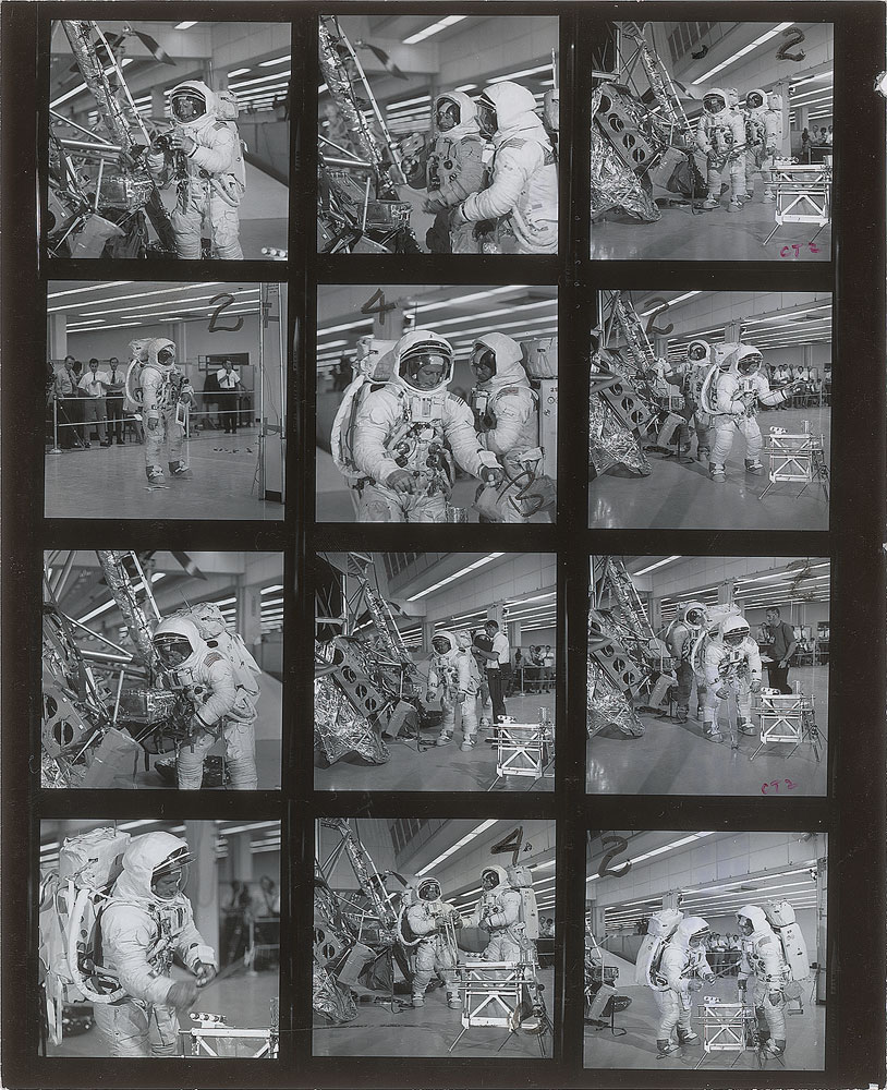 Lot #9166 Apollo 12 Set of (4) Original Vintage NASA Contact Sheets