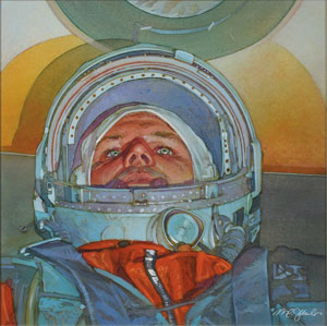 Lot #9211 Mark Schuler Original 'First Man in Space' Painting