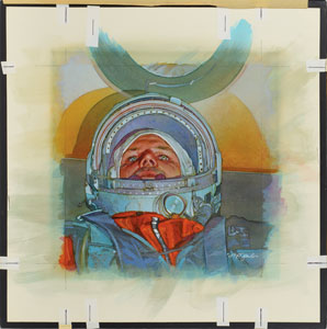 Lot #9211 Mark Schuler Original 'First Man in Space' Painting - Image 2
