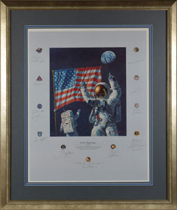 Lot #9153  Apollo Astronauts 'In the Beginning' Signed Print