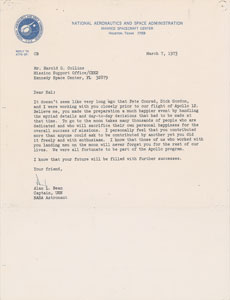 Lot #9081 Alan Bean 1973 Typed Letter Signed