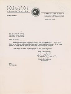 Lot #9021 Gus Grissom 1962 Typed Letter Signed