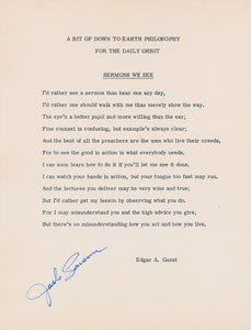 Lot #9143 Jack Lousma Pair of Signed Poems - Image 1