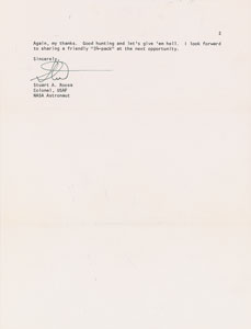 Lot #9099 Stuart Roosa 1976 Typed Letter Signed - Image 2
