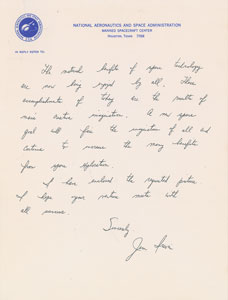 Lot #9107 Jim Irwin 1966 Autograph Letter Signed - Image 2