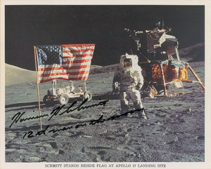 Lot #9134 Harrison Schmitt Set of (3) Signed Photographs - Image 3