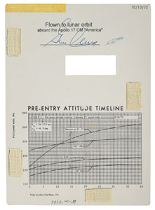 Lot #9182 Gene Cernan's Apollo 17 Flown Entry-to-Earth Cue Cards - Image 4