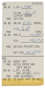 Lot #9182 Gene Cernan's Apollo 17 Flown Entry-to-Earth Cue Cards - Image 5